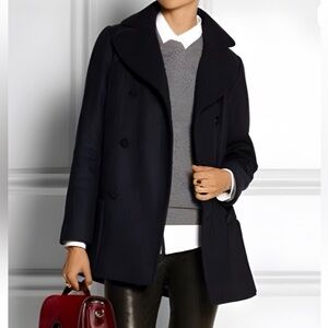 A.P.C. Navy Blue Classic Wool Peacoat
